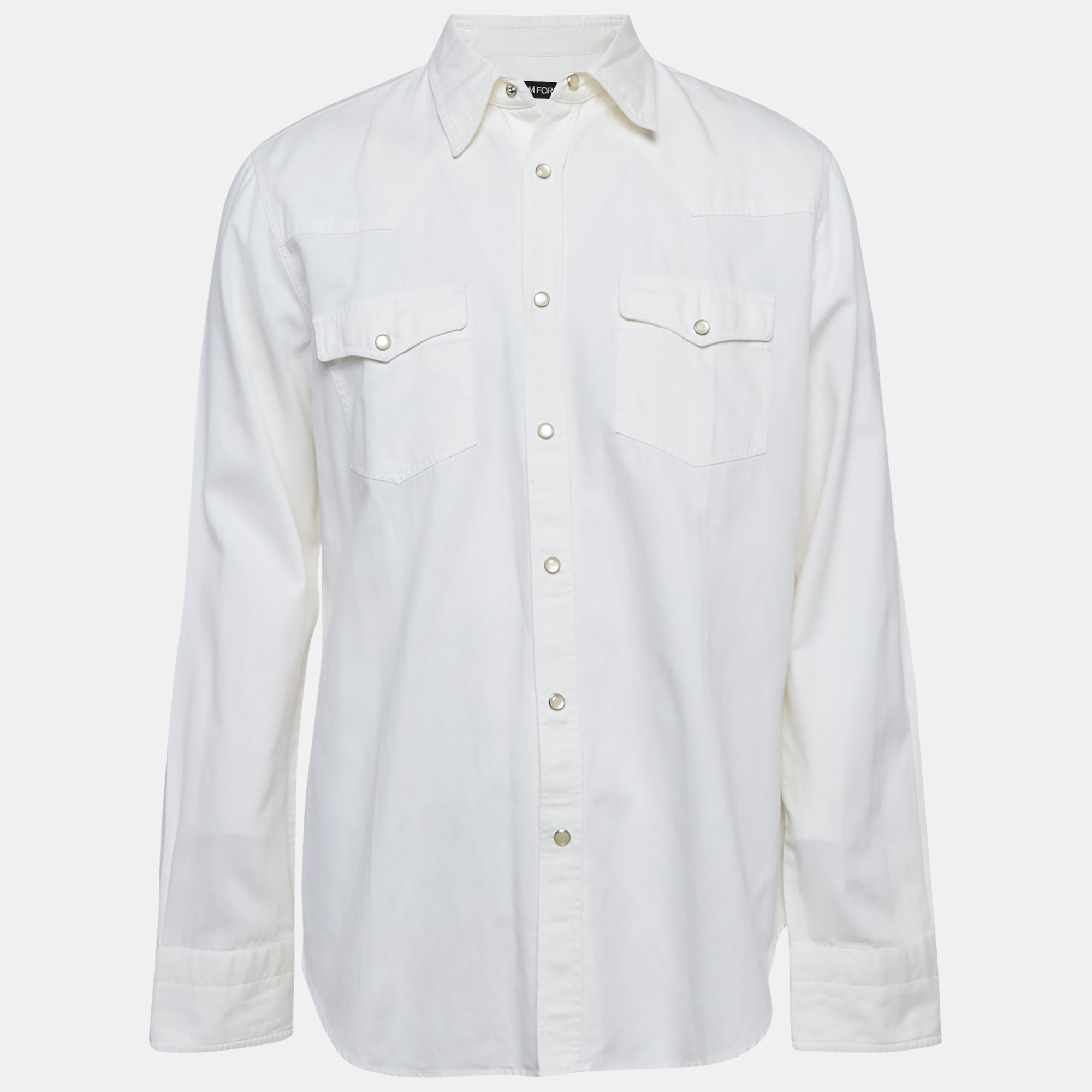 

Tom Ford White Cotton Full Sleeve Shirt XL