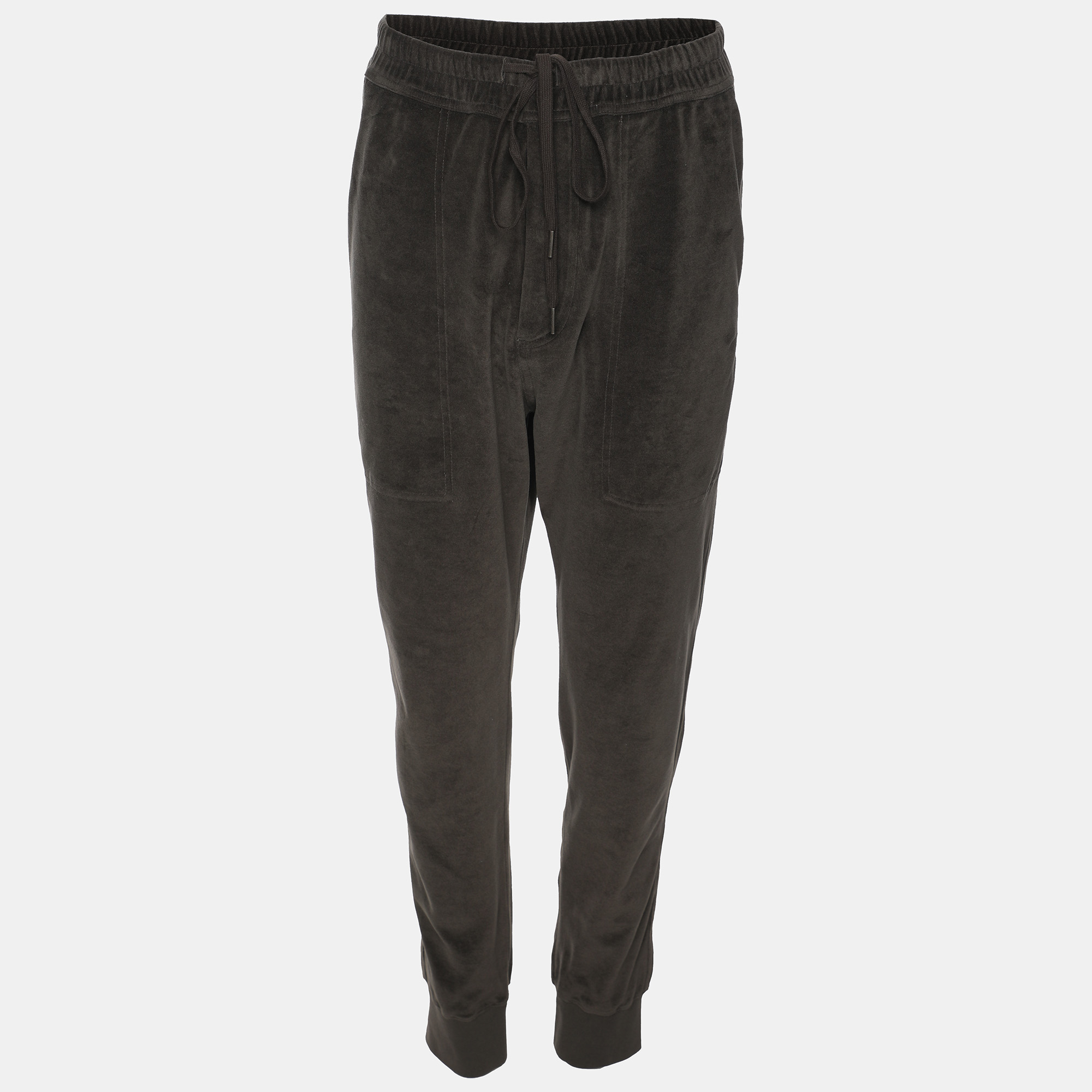 

Tom Ford Moss Green Velvet Joggers L