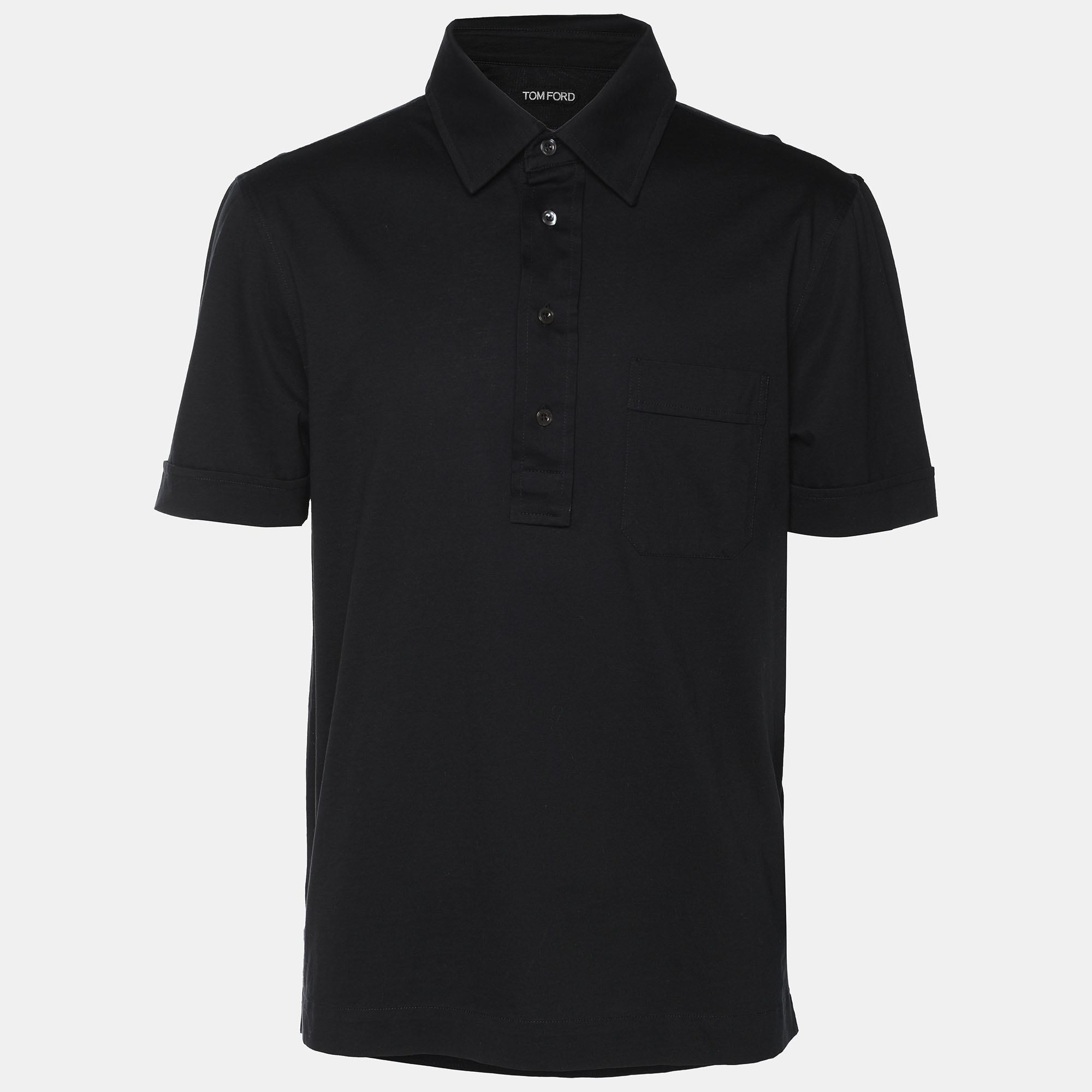 

Tom Ford Black Cotton Polo T-Shirt M
