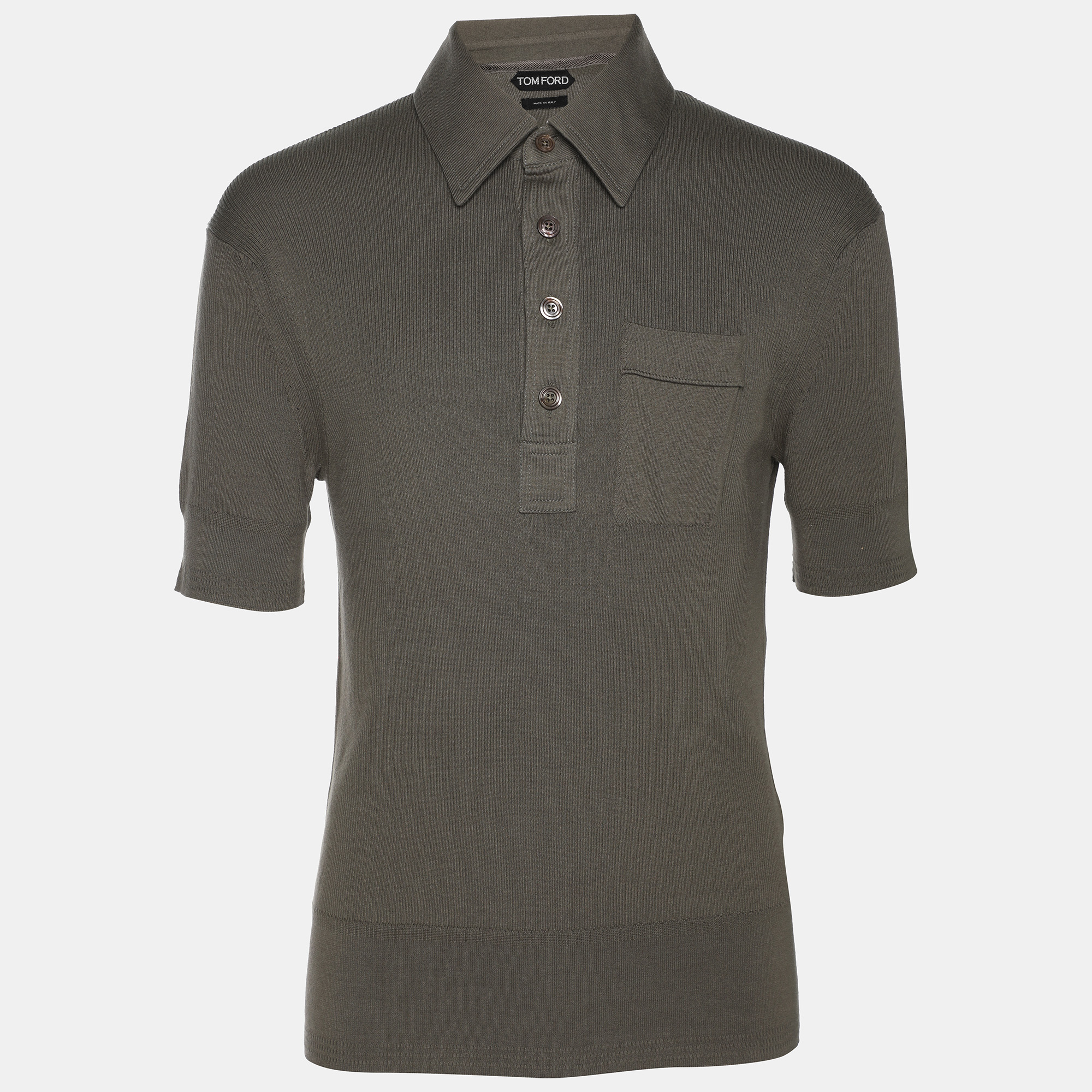 

Tom Ford Green Cotton Knit Polo T-Shirt L