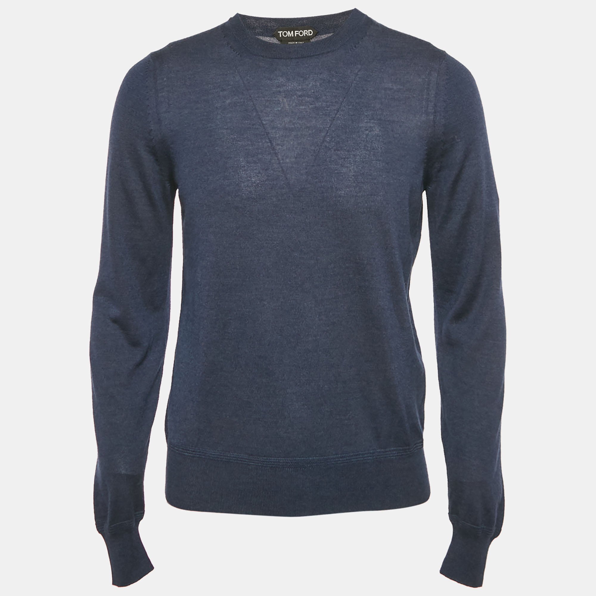 

Tom Ford Blue Cashmere Knit Crewneck Pullover M