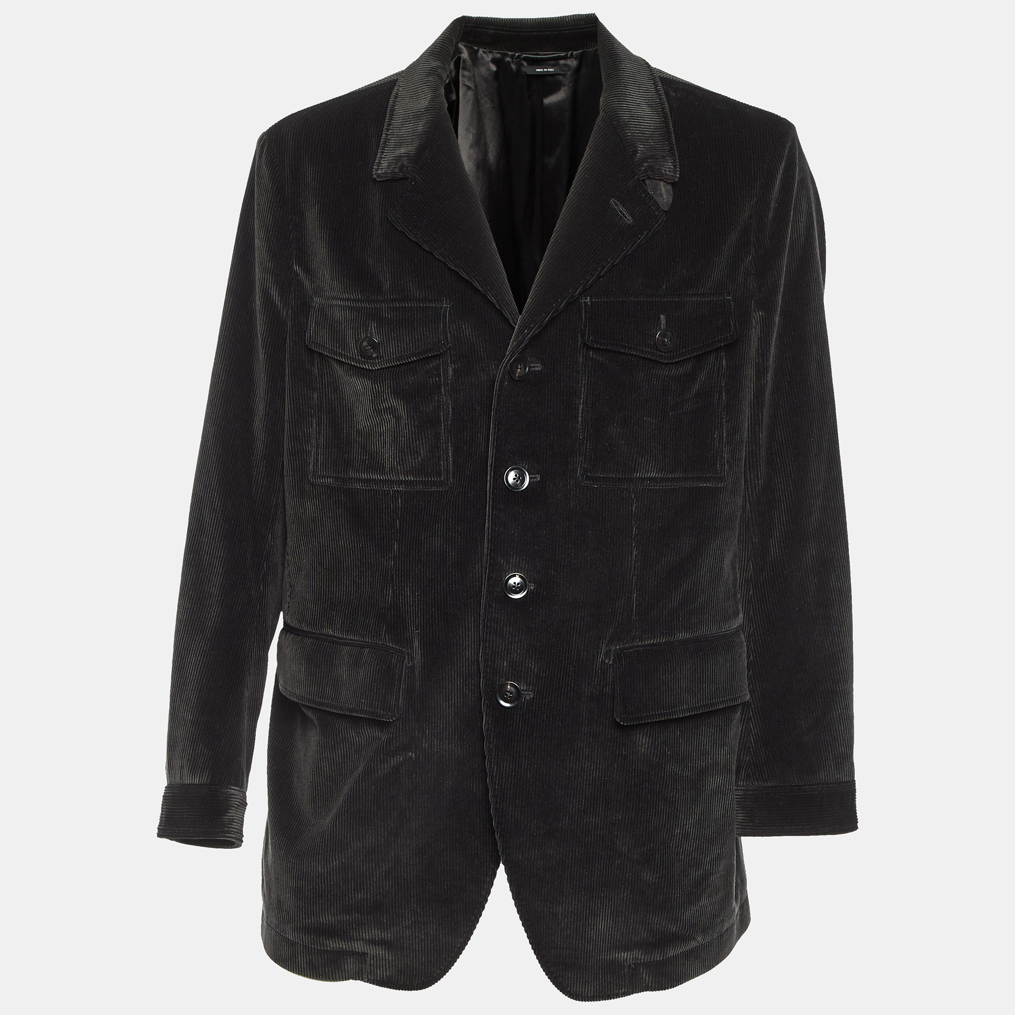 

Tom Ford Black Corduroy Single Breasted Jacket XXXL