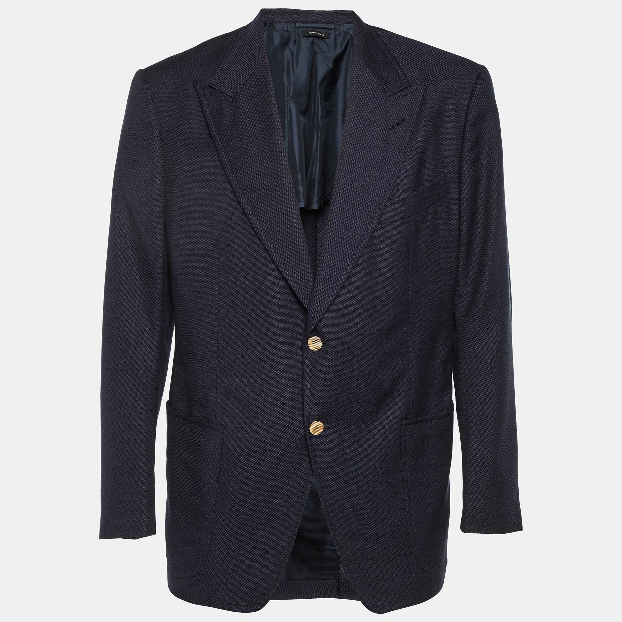 

Tom Ford Navy Blue Wool Single Breasted Fit D Blazer XXXL