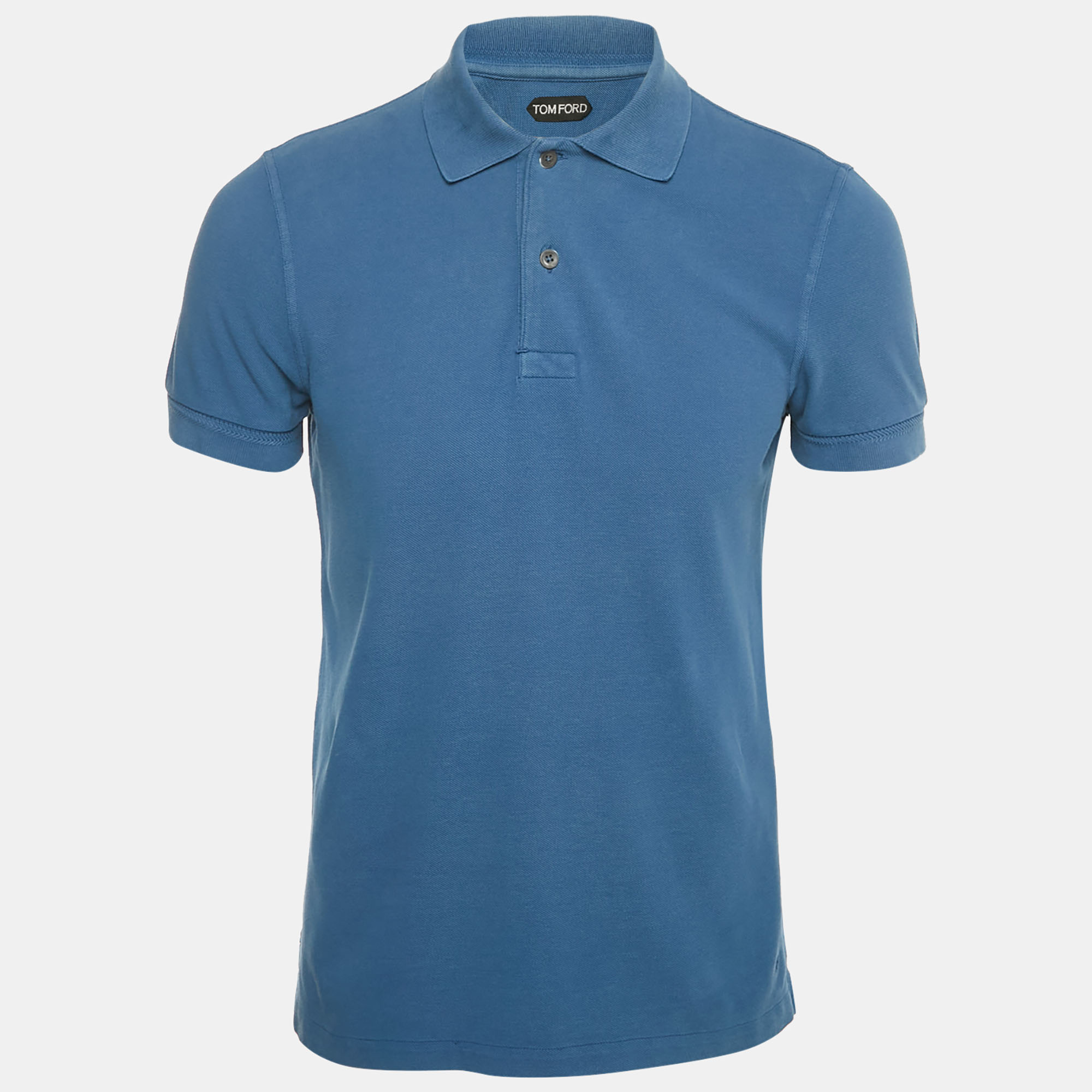 

Tom Ford Blue Pique Cotton Polo T-Shirt S