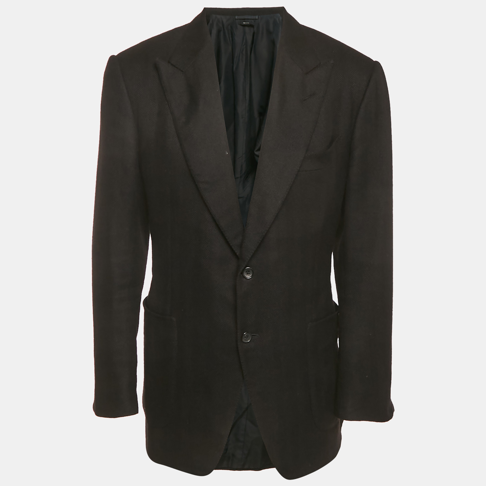 Pre-owned Tom Ford Black Silk Blend Single Breasted Blazer Xxl