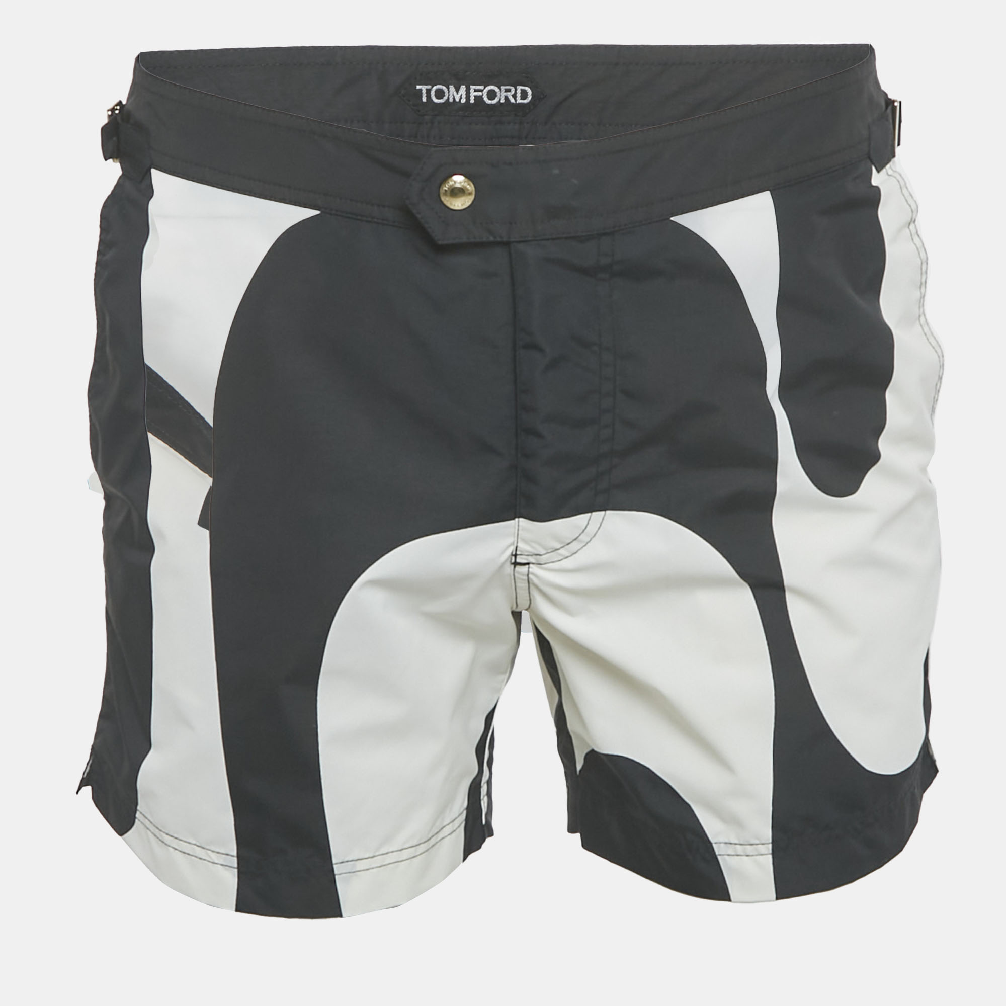 

Tom Ford Black/White Printed Synthetic Swim Shorts M