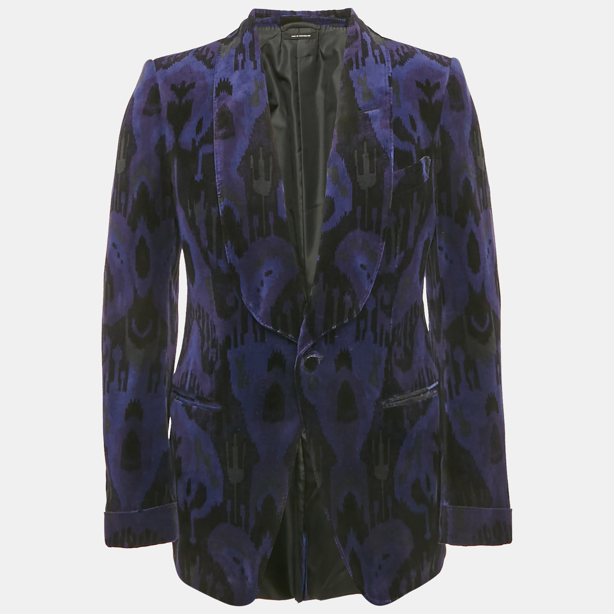 

Tom Ford Blue Patterned Velvet Fit Z Blazer M