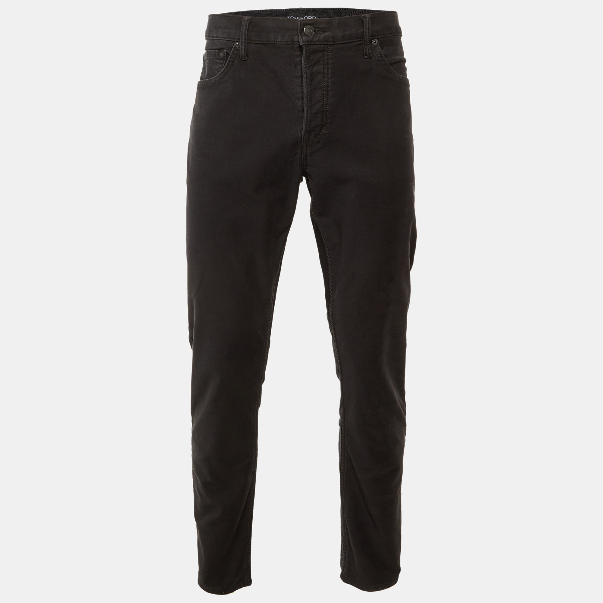 

Tom Ford Black Cotton Slim Pants XL