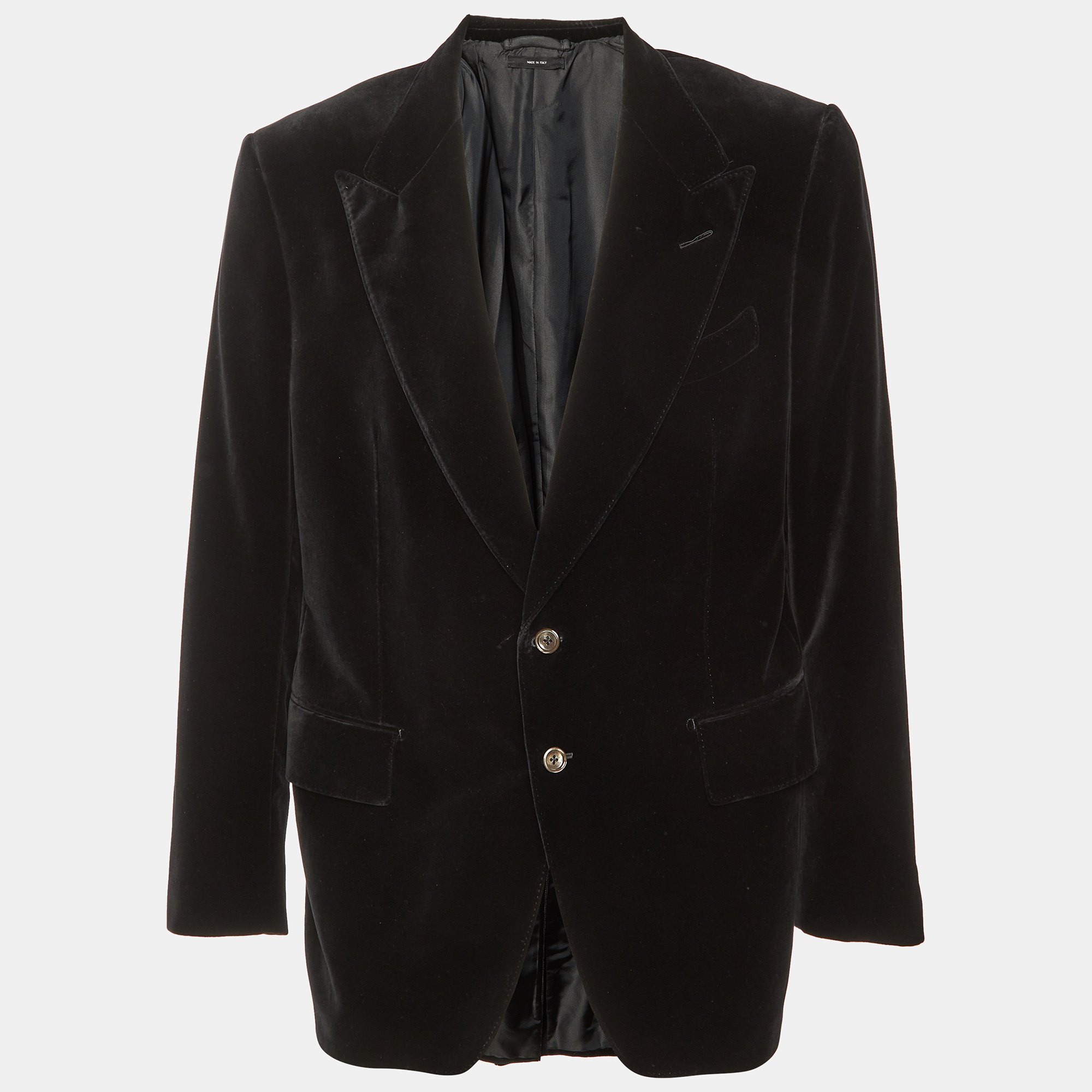 

Tom Ford Black Velvet Button Front Blazer XXL