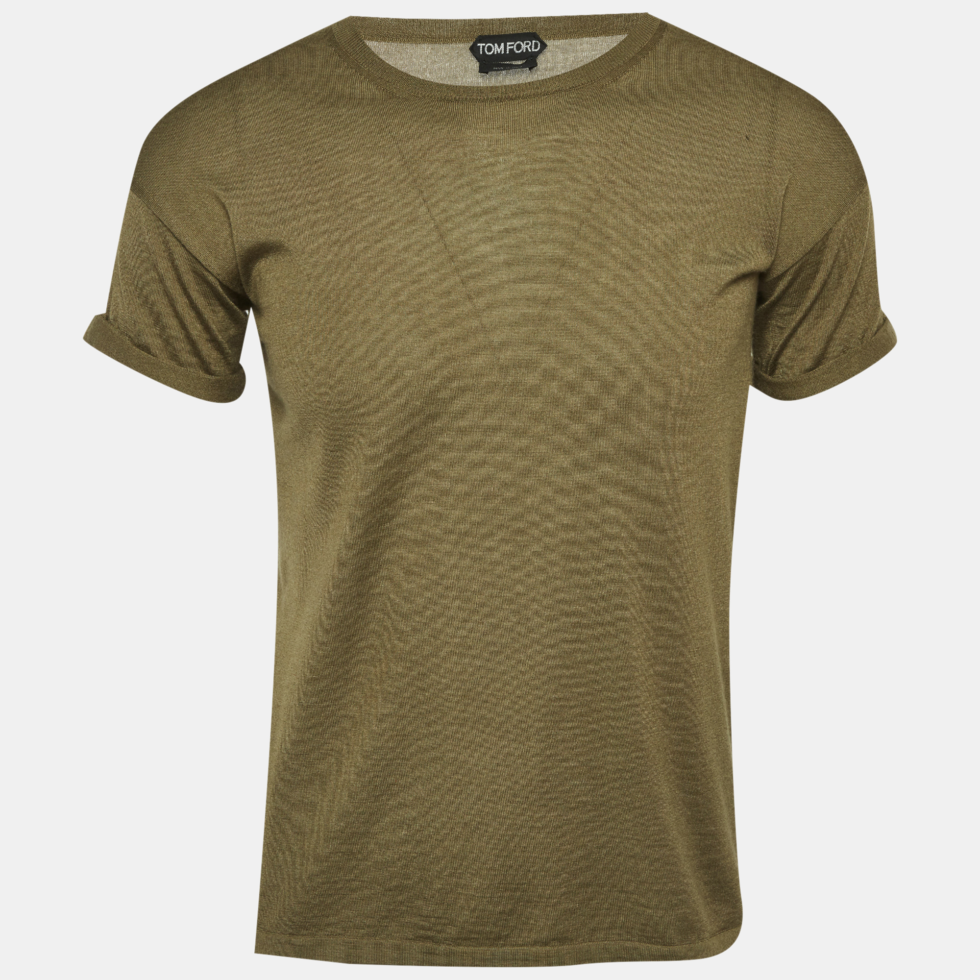 

Tom Ford Olive Green Cashmere Blend Crew Neck T-Shirt S