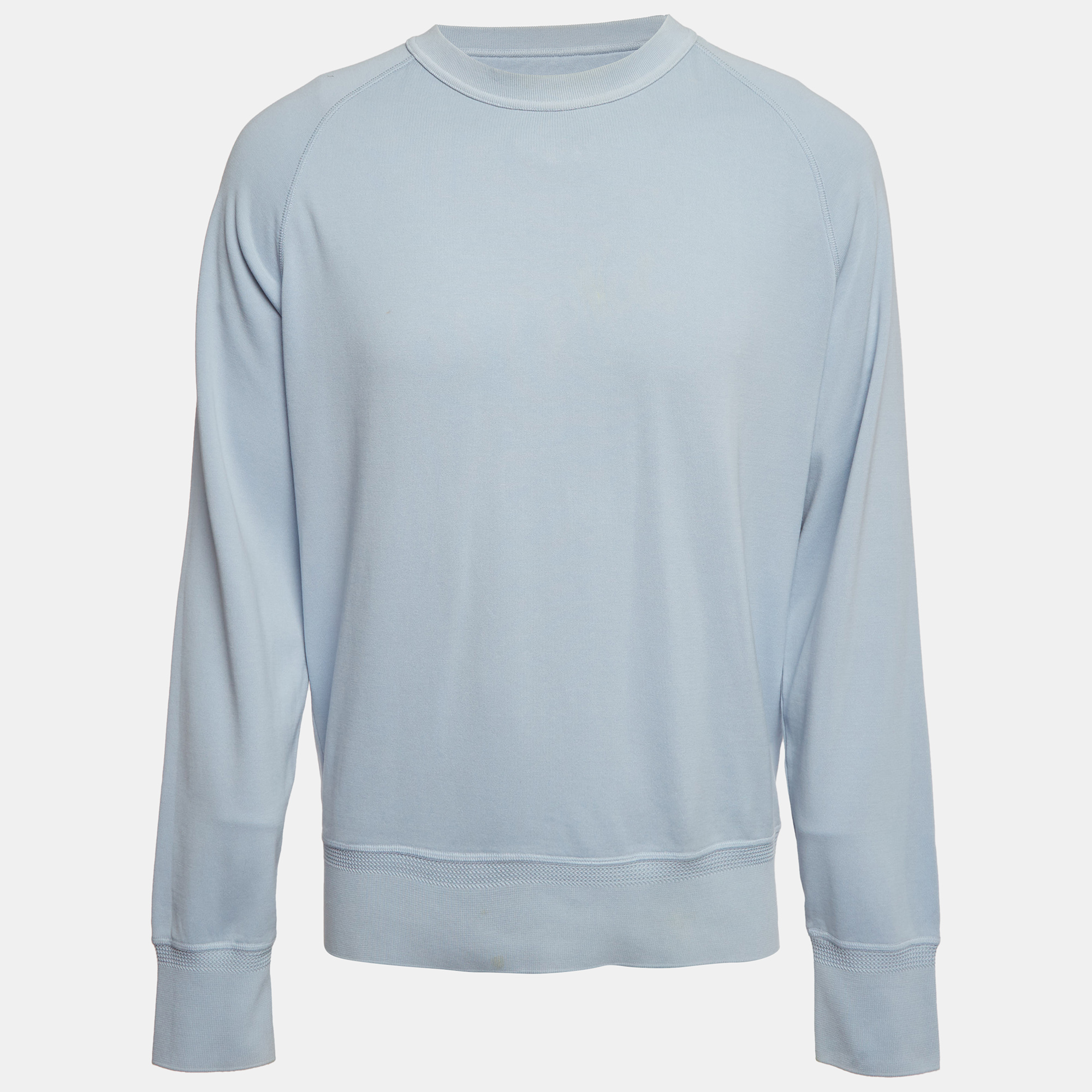 

Tom Ford Light Blue Cotton Knit Crewneck Sweatshirt L