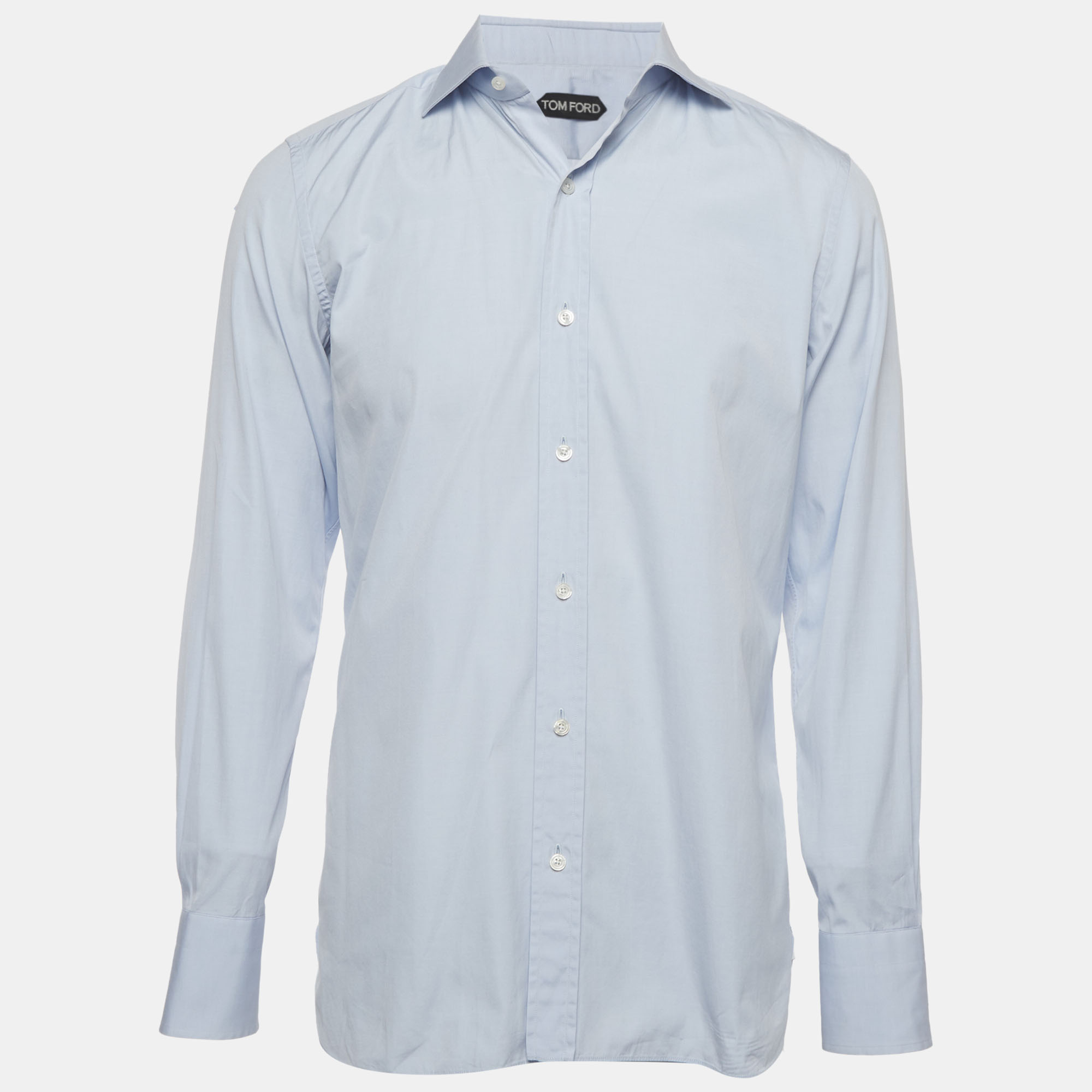 

Tom Ford Blue Cotton Long Sleeve Button Up Shirt M