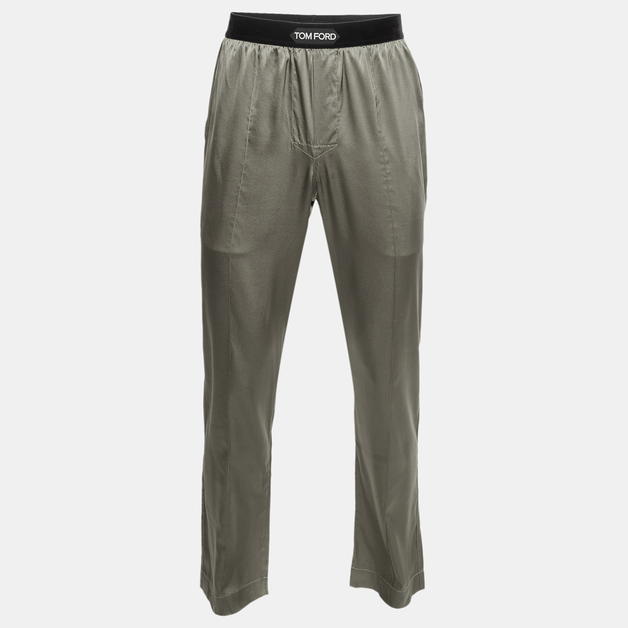 

Tom Ford Grey Satin and Velvet Trimmed Trousers M