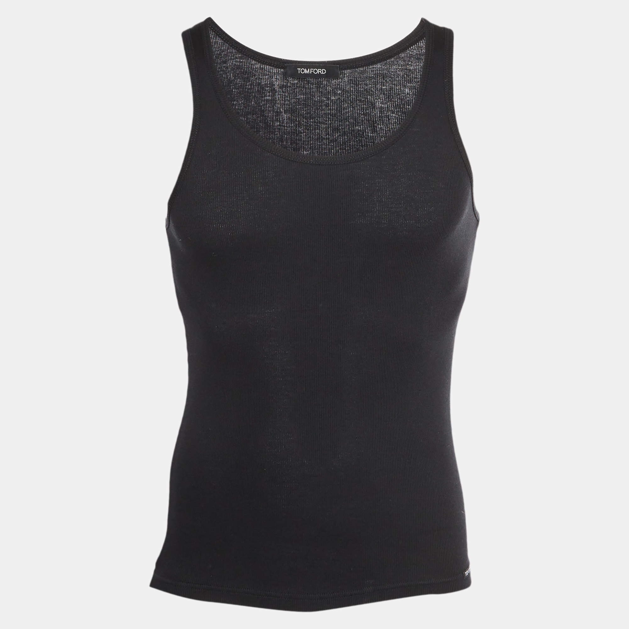 

Tom Ford Black Rib Knit Tank Top S