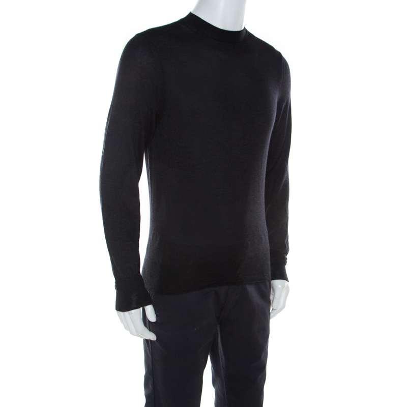 

Tom Ford Dark Grey Cashmere Crew Neck Sweater