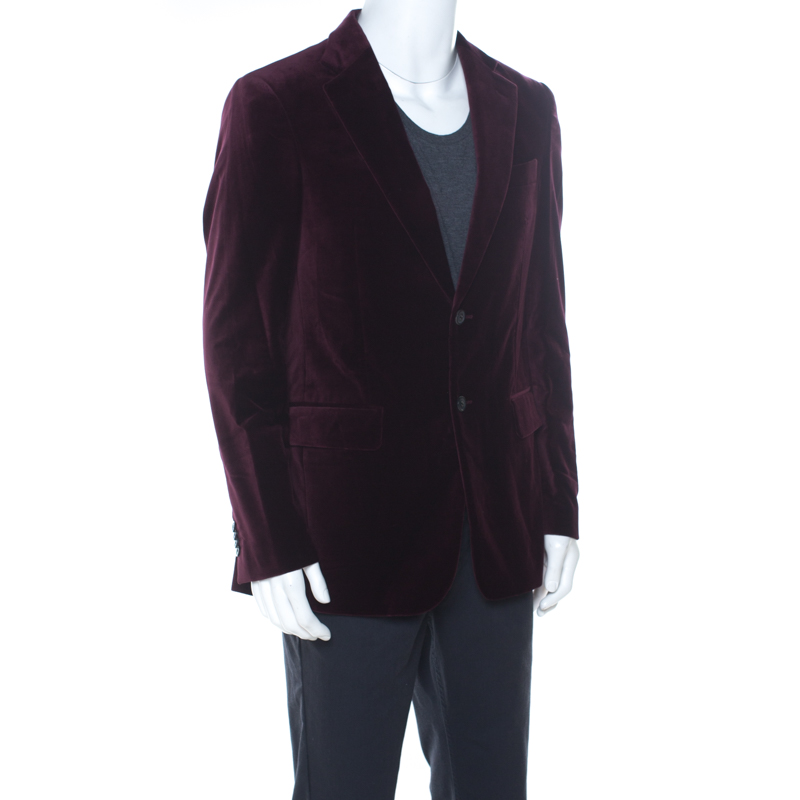 

Carolina Herrera Burgundy Velvet Classic Fit Blazer