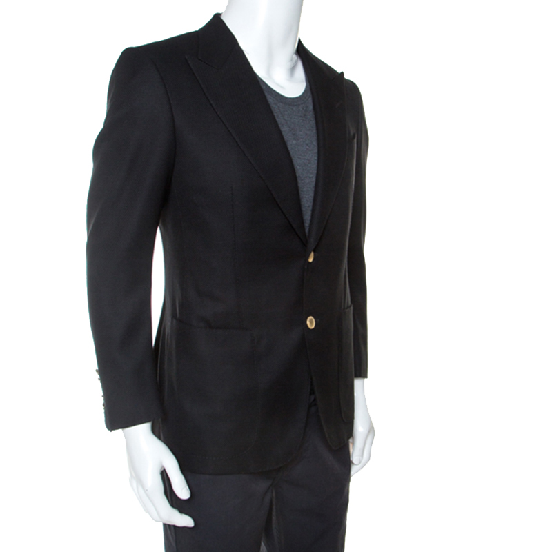 

Tom Ford Black Basketweave Wool Regular Fit Blazer