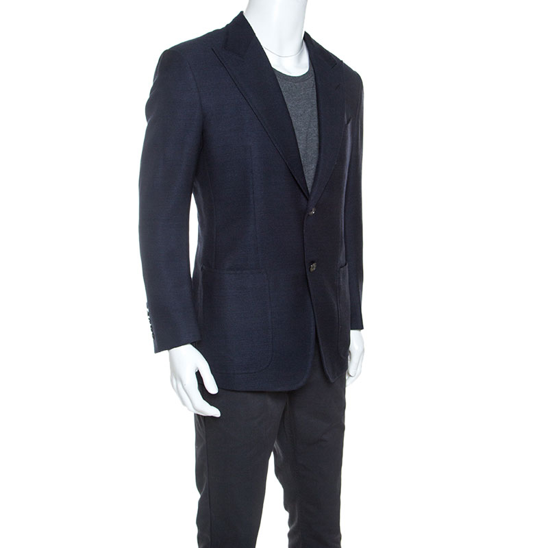 

Tom Ford Navy Blue Wool And Silk Blend Blazer