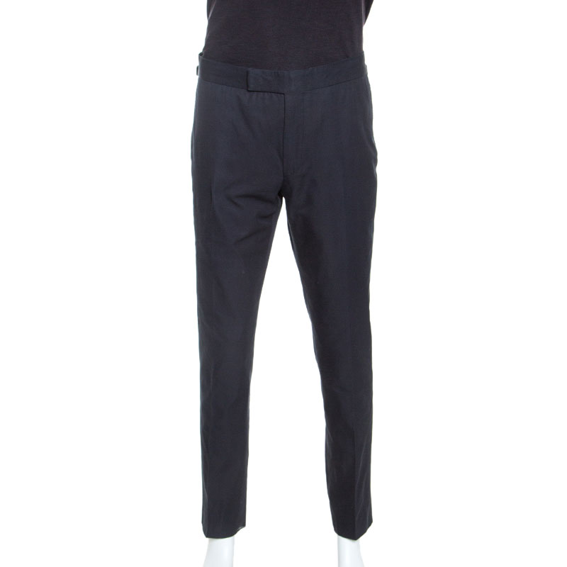 Pre Owned Tom Ford Navy Blue Cotton Atticus Trousers XL