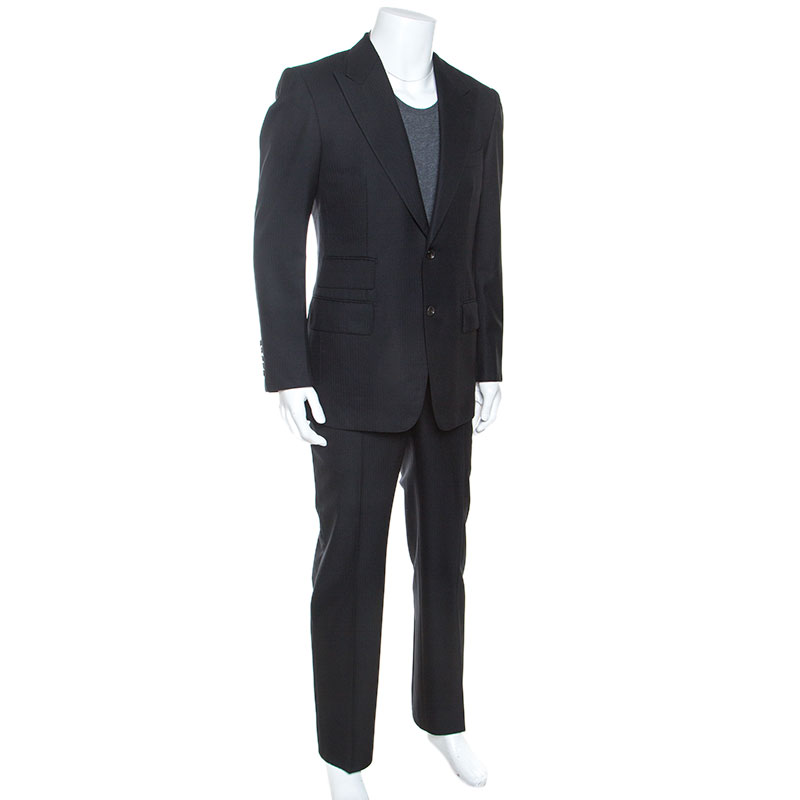 

Tom Ford Black Wool Twill Tailored Suit