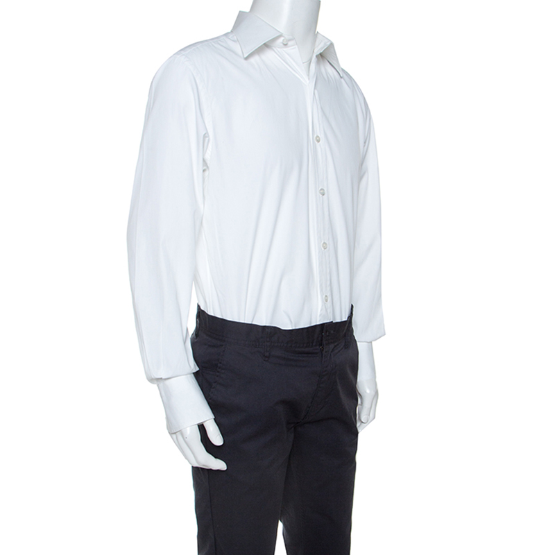

Tom Ford White Cotton Button Front Long Sleeve Shirt