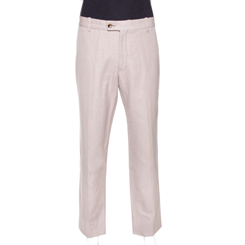 Tom Ford Beige Cotton Blend Regular Fit Trousers XXL