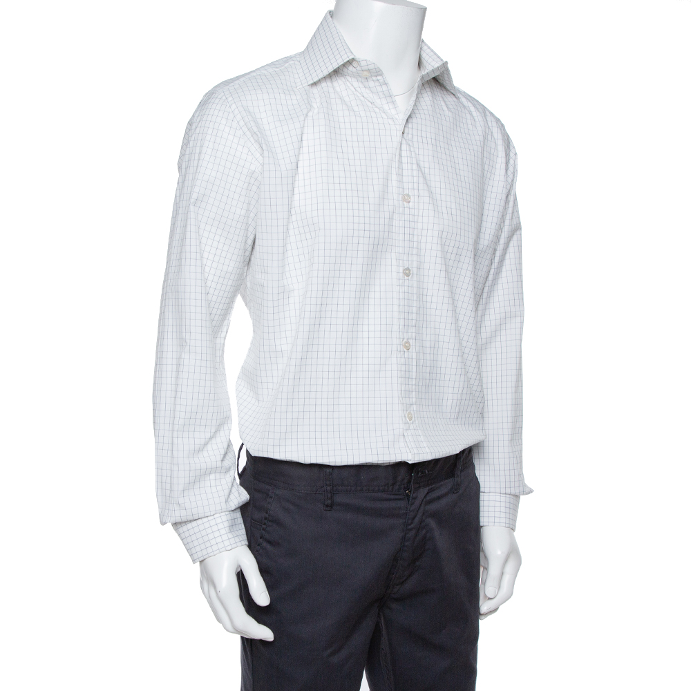 

Tom Ford White Checked Cotton Su Misura Long Sleeve Shirt