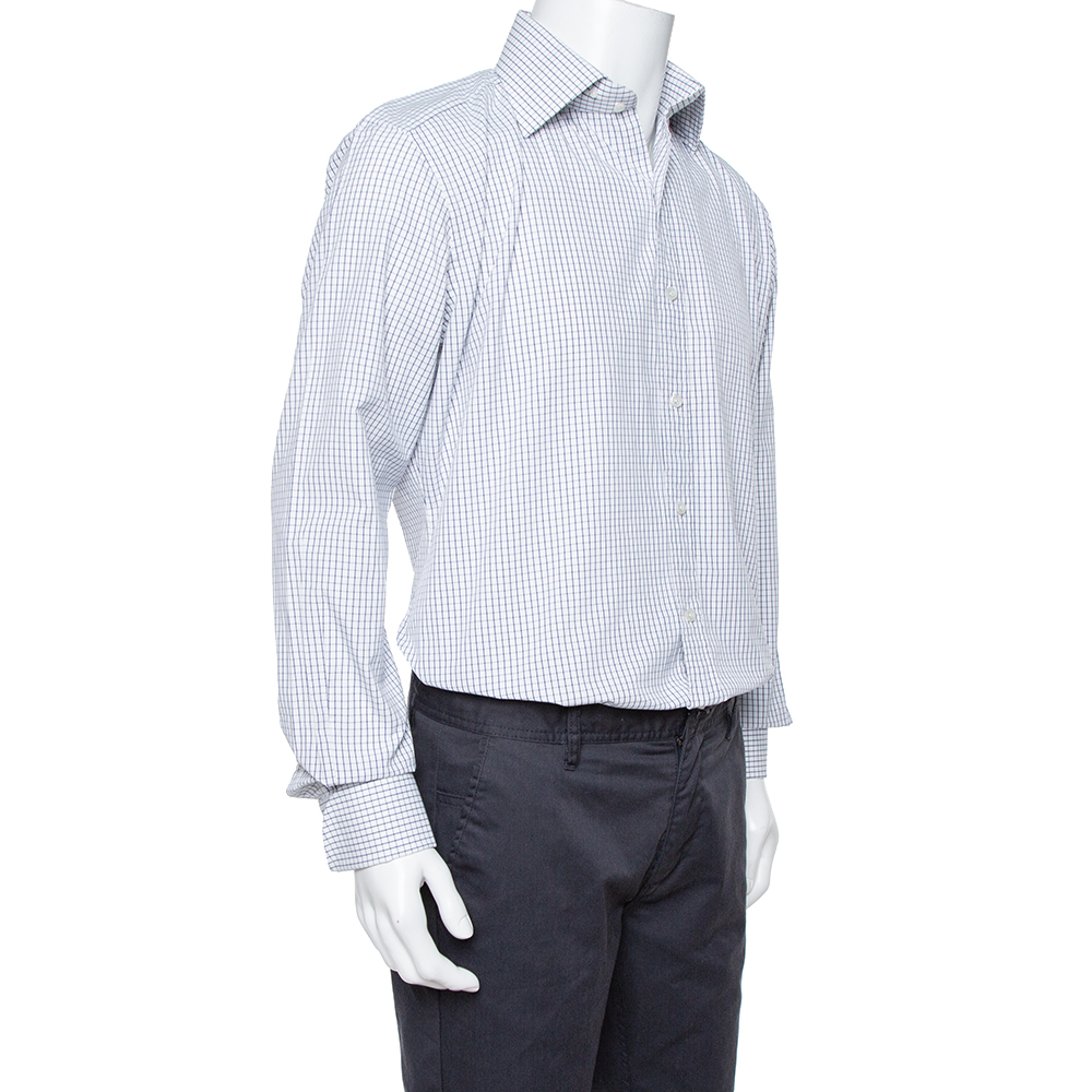 

Tom Ford White Checked Cotton Su Misura Long Sleeve Shirt