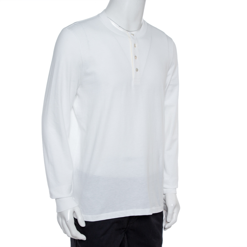 

Tom Ford White Cotton Long Sleeve Crew Neck T-Shirt