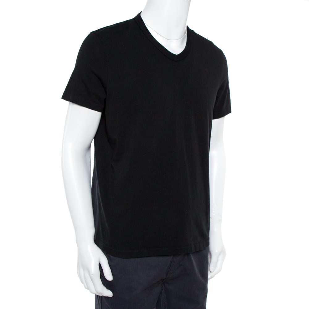 

Tom Ford Black Cotton Short Sleeve V-Neck T-Shirt