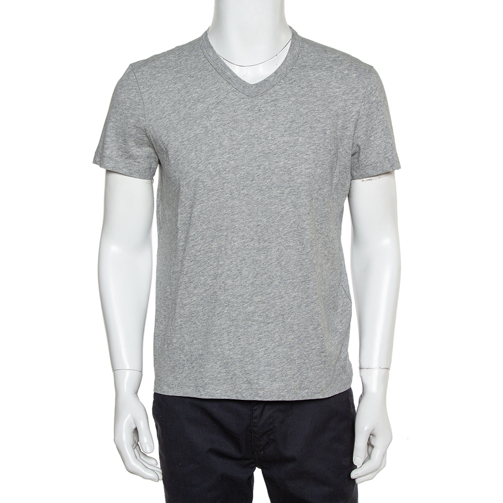 Pre-owned Tom Ford Grey Cotton V -neck T-shirt M