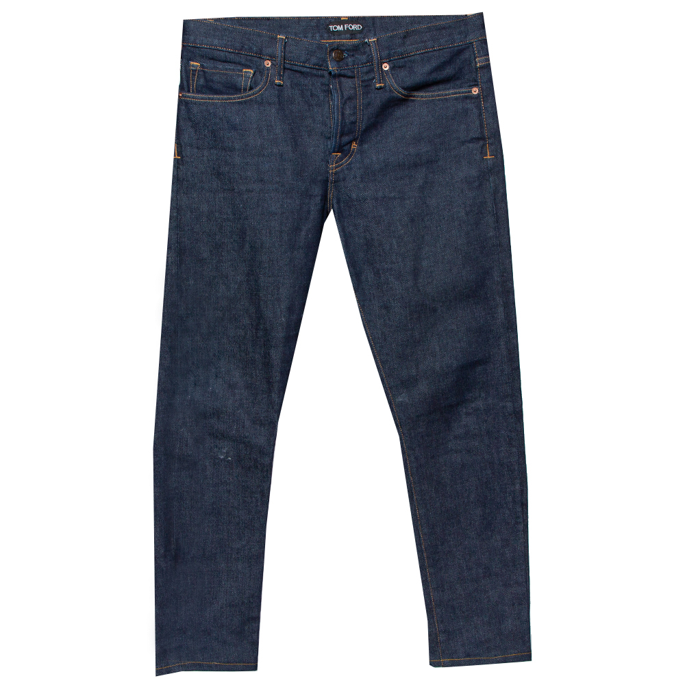 Pre-owned Tom Ford Navy Blue Denim Slim Fit Jeans M