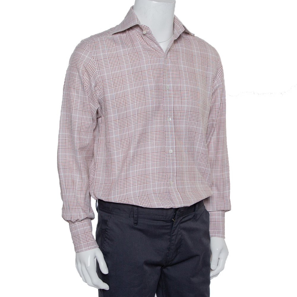 

Tom Ford Beige Checkered Cotton Button Front Shirt