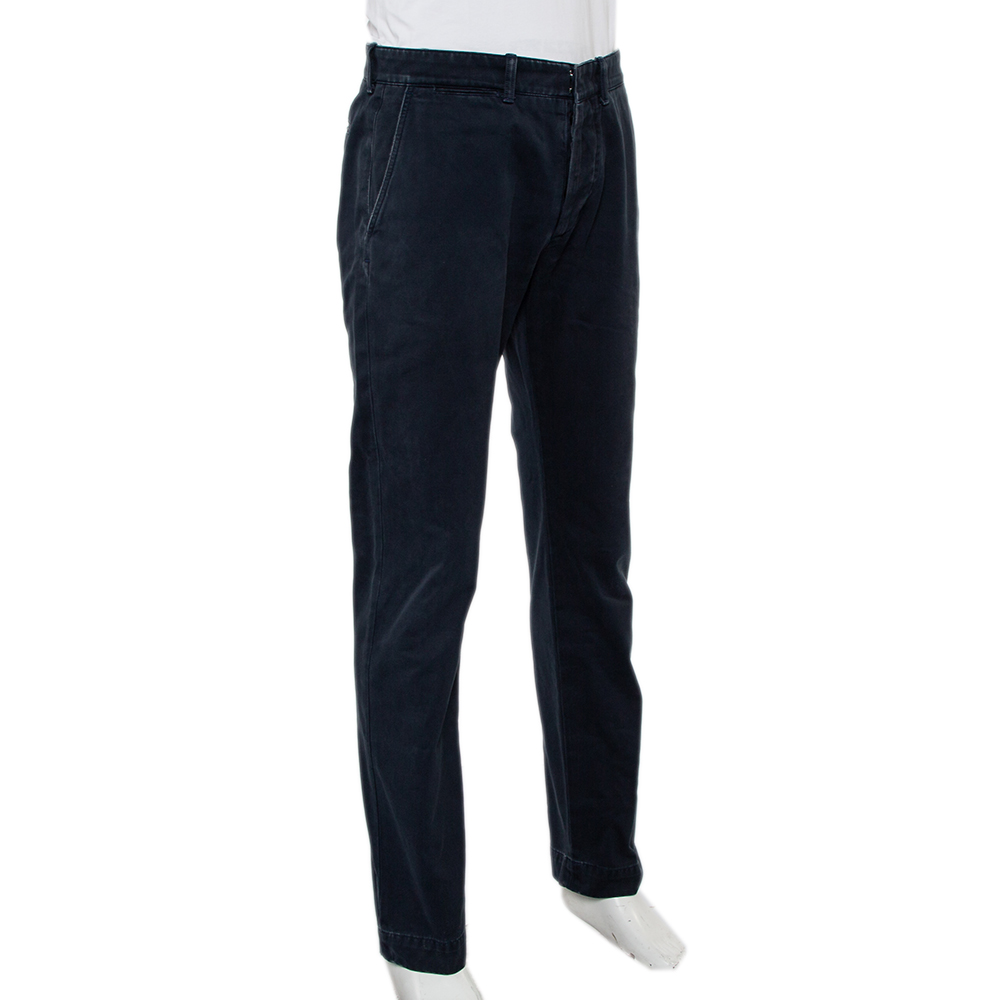 

Tom Ford Navy Blue Cotton Chino Trousers