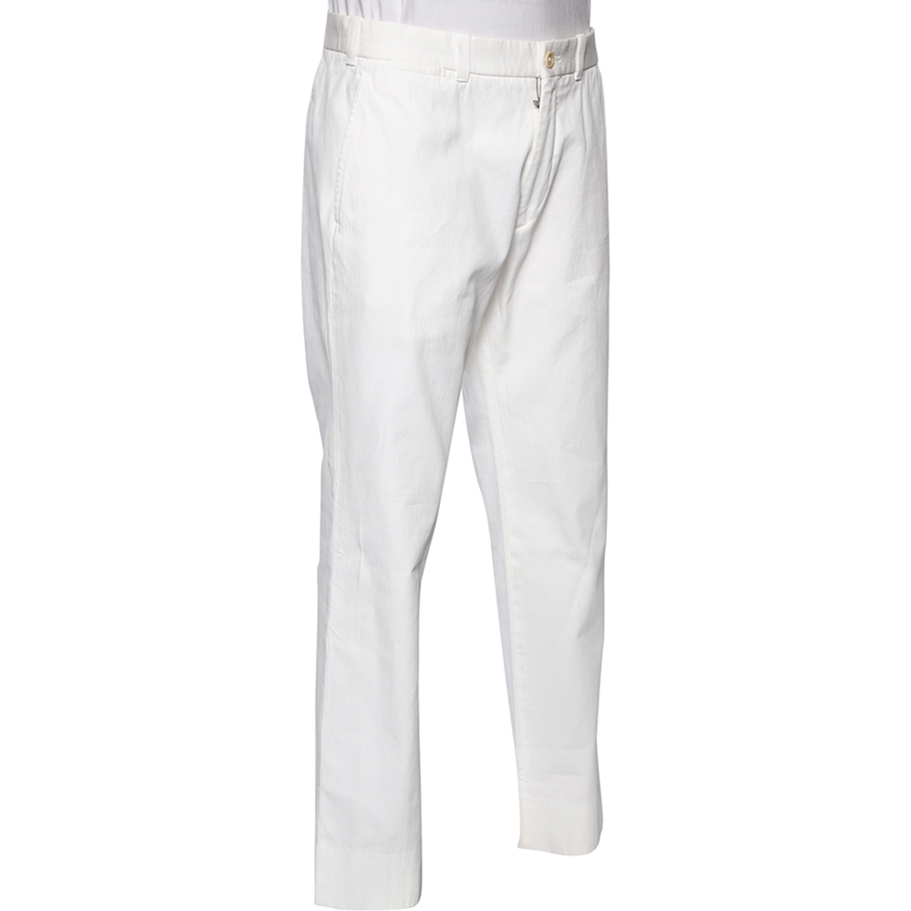 

Tom Ford White Cotton Twill Straight Leg Trousers