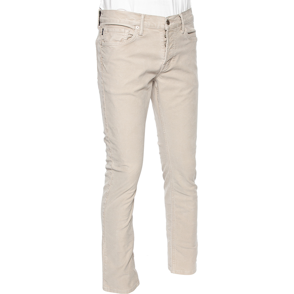

Tom Ford Light Beige Denim Straight Fit Stretch Jeans