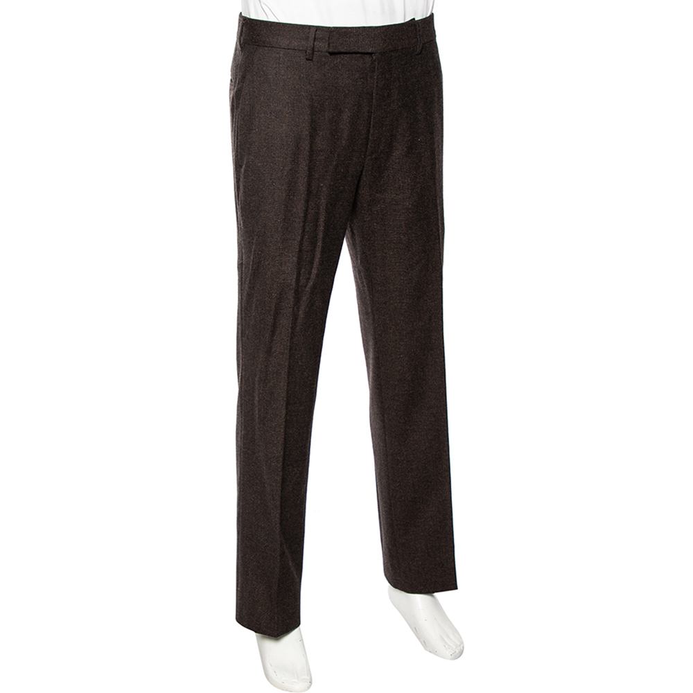 

Tom Ford Brown Wool & Cashmere Straight Leg Pants