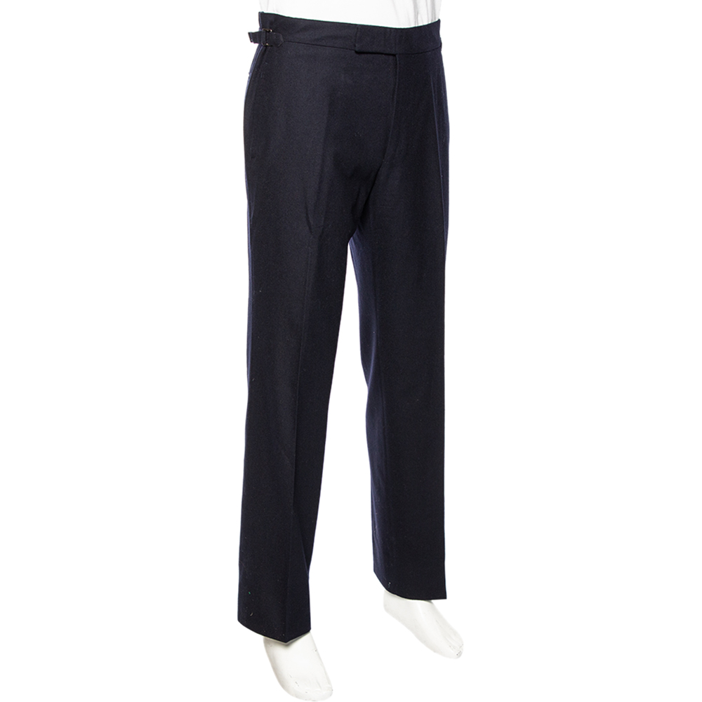 

Tom Ford Navy Blue Wool Straight Leg Pants