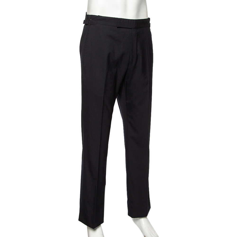 

Tom Ford Navy Blue Wool Straight Leg Pants