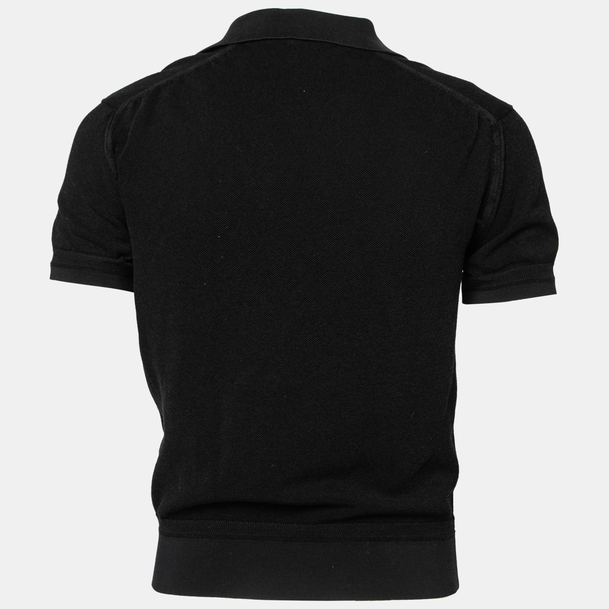 

Tom Ford Black Cotton Short Sleeve Polo T-Shirt