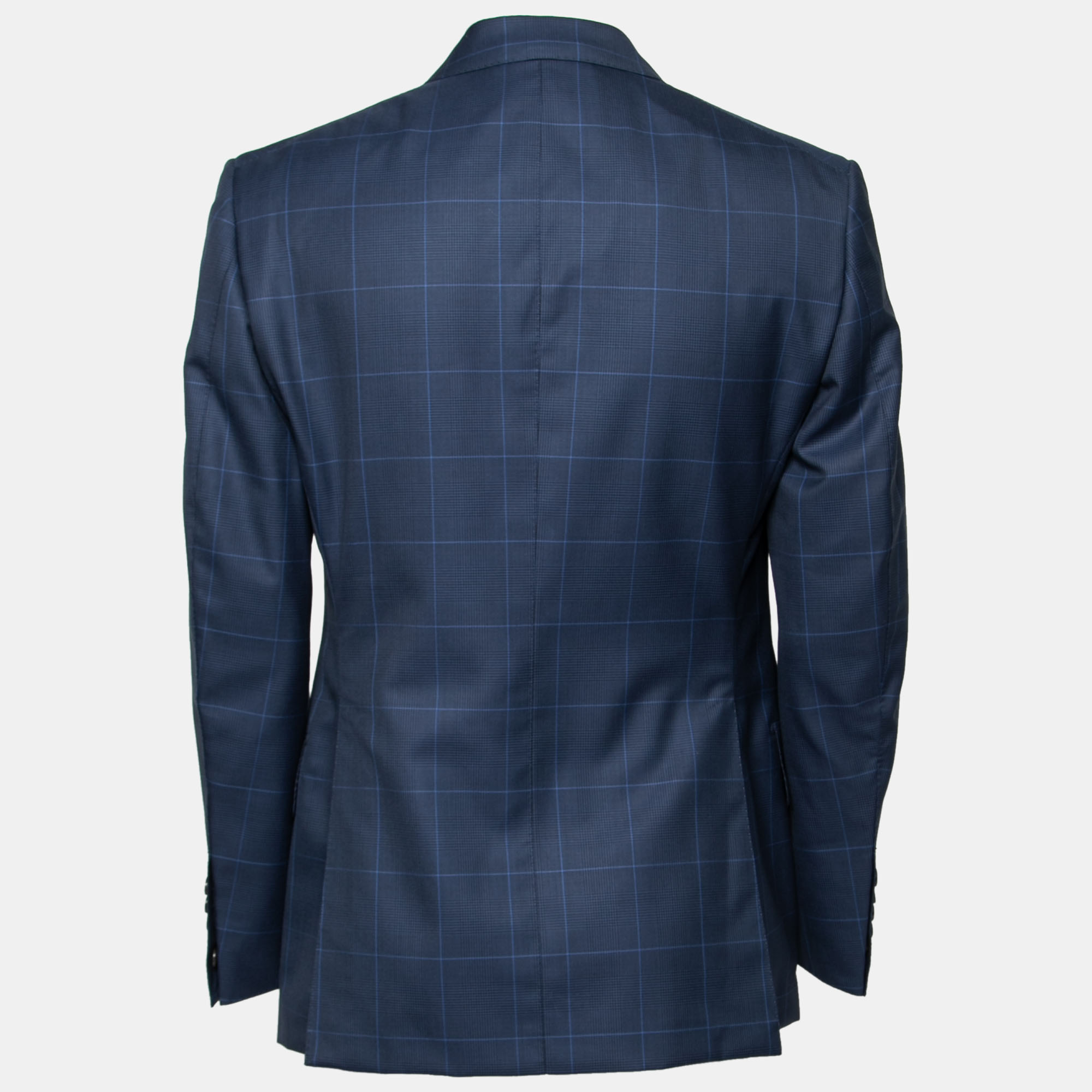 

Tom Ford Blue Checkered Wool Button Front Blazer