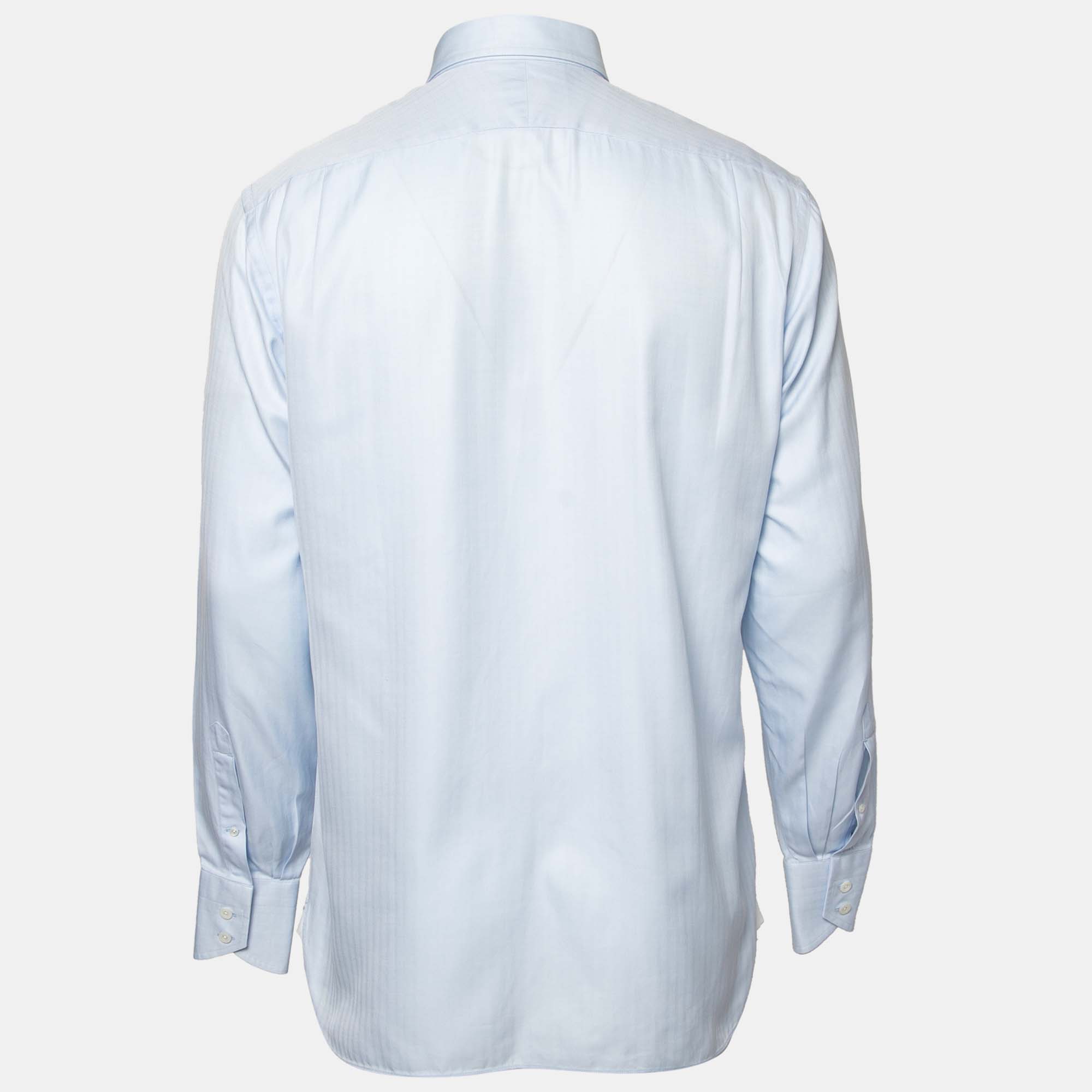 

Tom Ford Blue Cotton Button Down Shirt