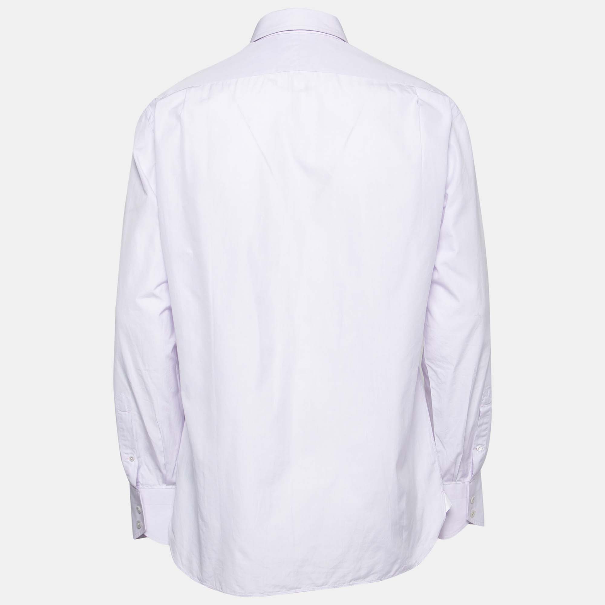 

Tom Ford Lavender Cotton Button Front Shirt, Purple