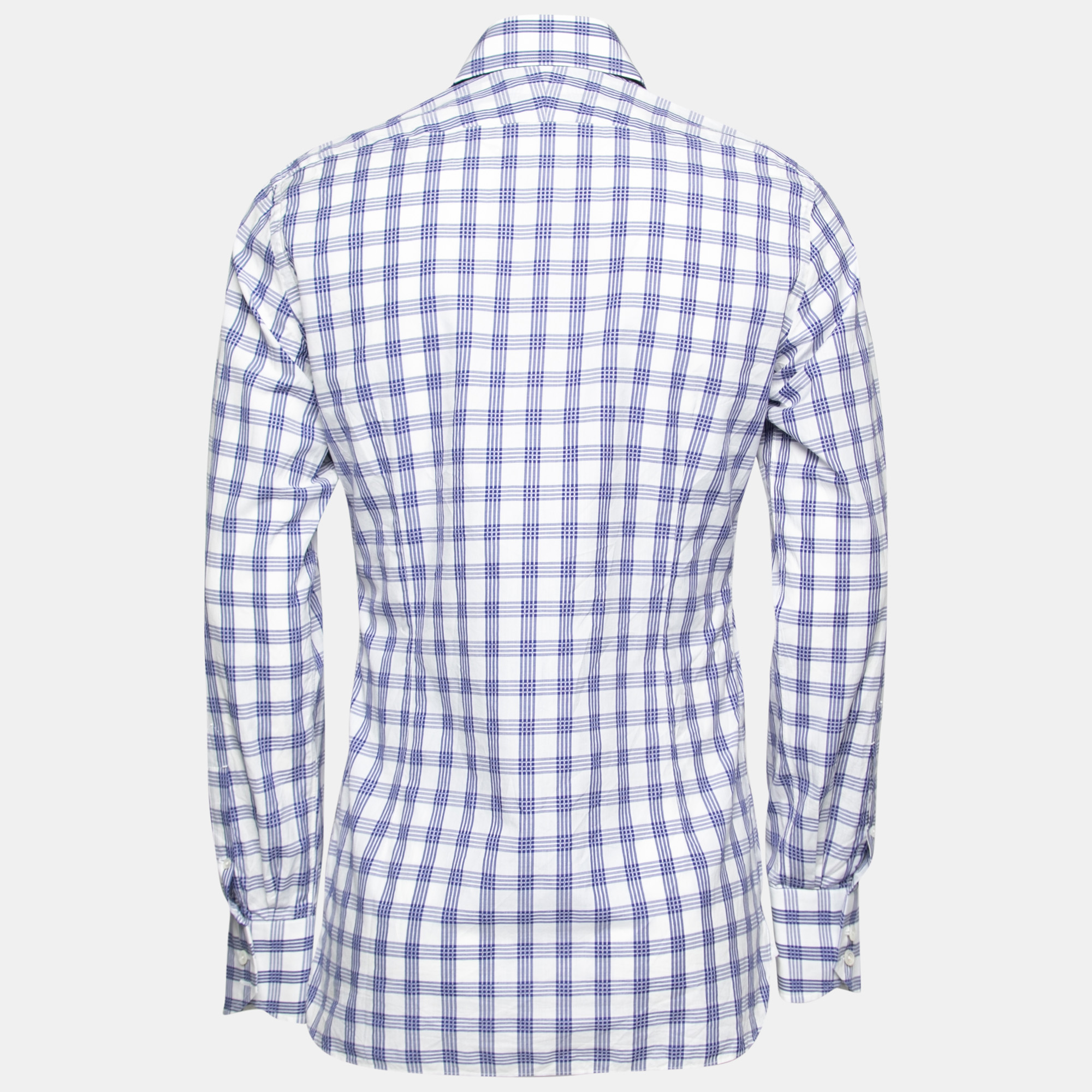 

Tom Ford Ink Blue Checkered Cotton Button Front Shirt