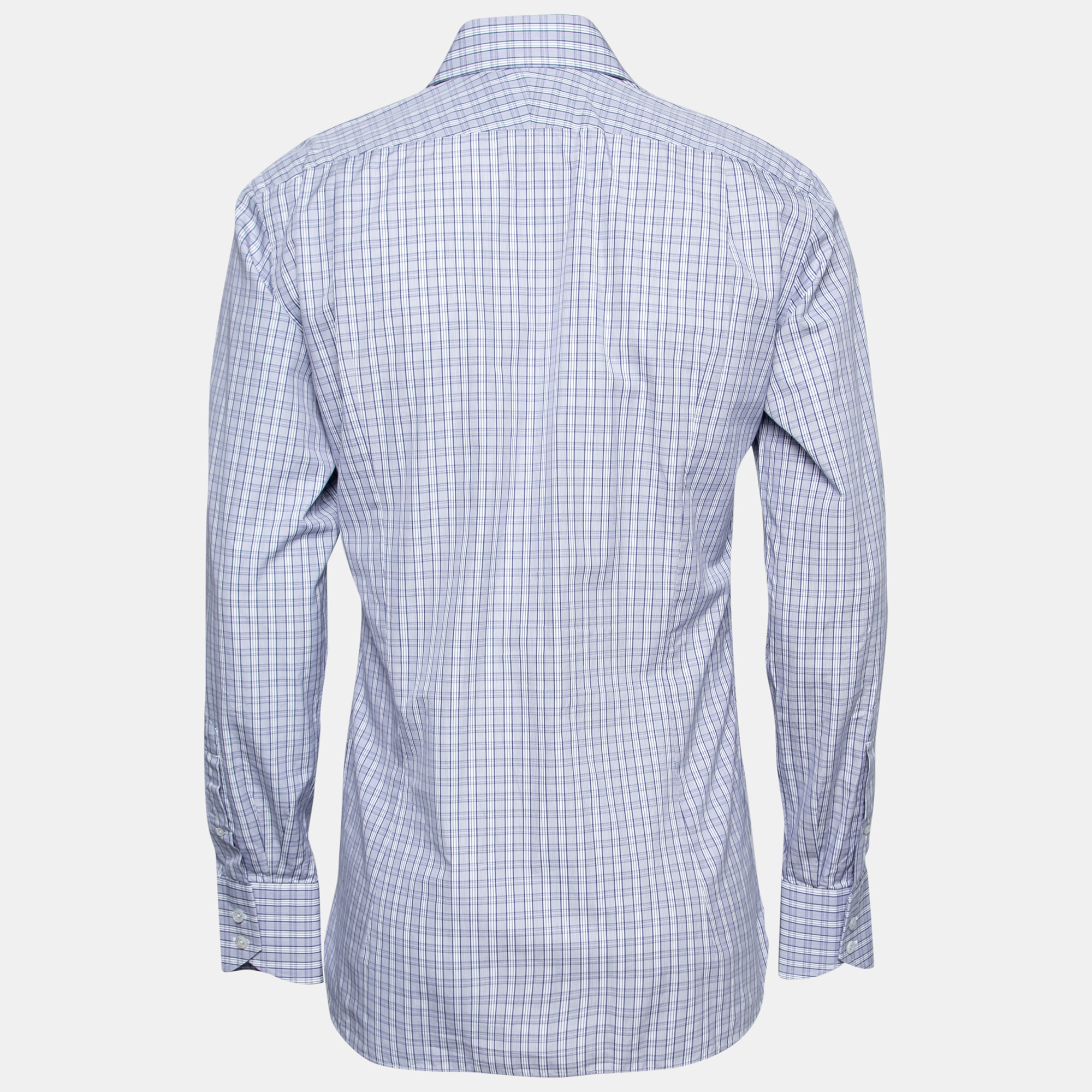 

Tom Ford Blue Checkered Cotton Button Front Shirt