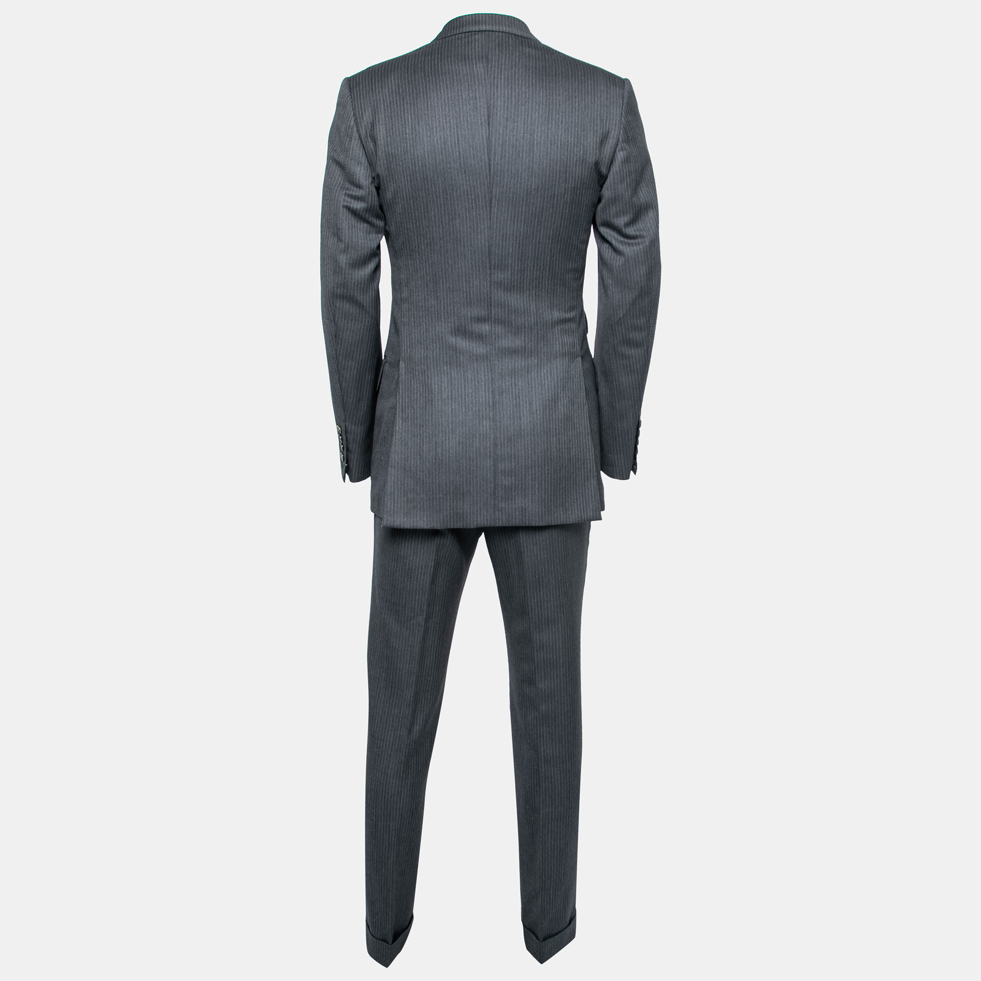 

Tom Ford Grey Striped Wool Single Breasted Blazer & Pant Suit