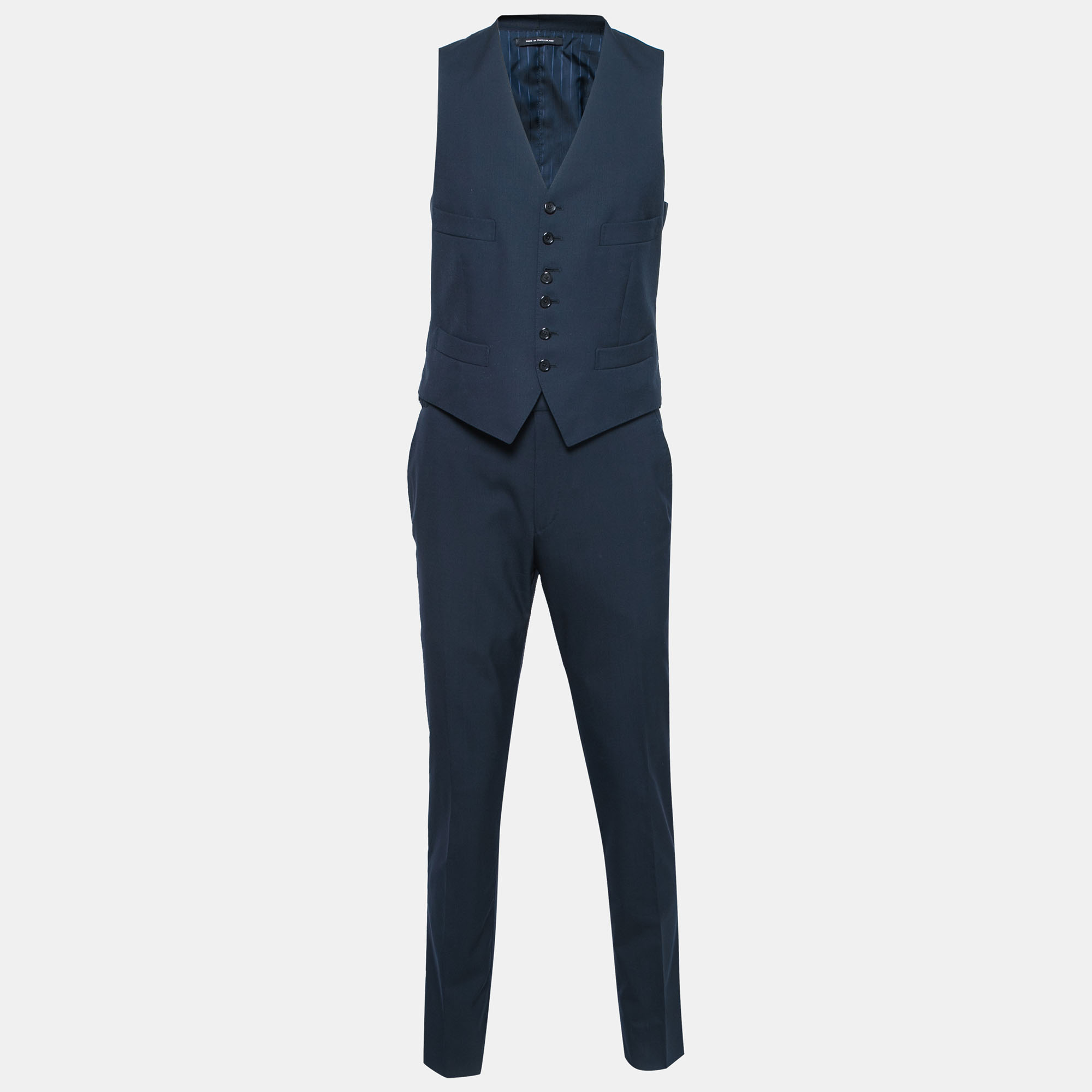 

Tom Ford Midnight Blue Wool Single Breasted Three Piece Suit