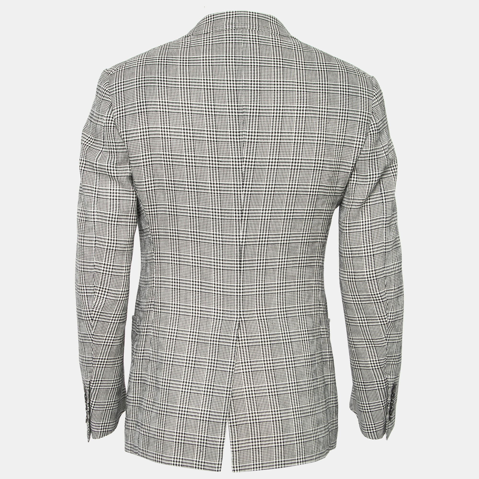 

Tom Ford Black Glen Check Wool Single-Breasted Blazer