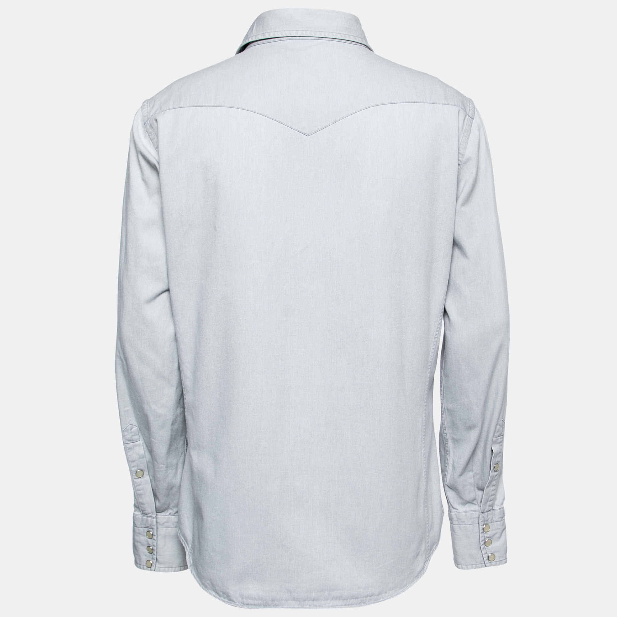 

Tom Ford Grey Cotton Twill Long Sleeve Shirt