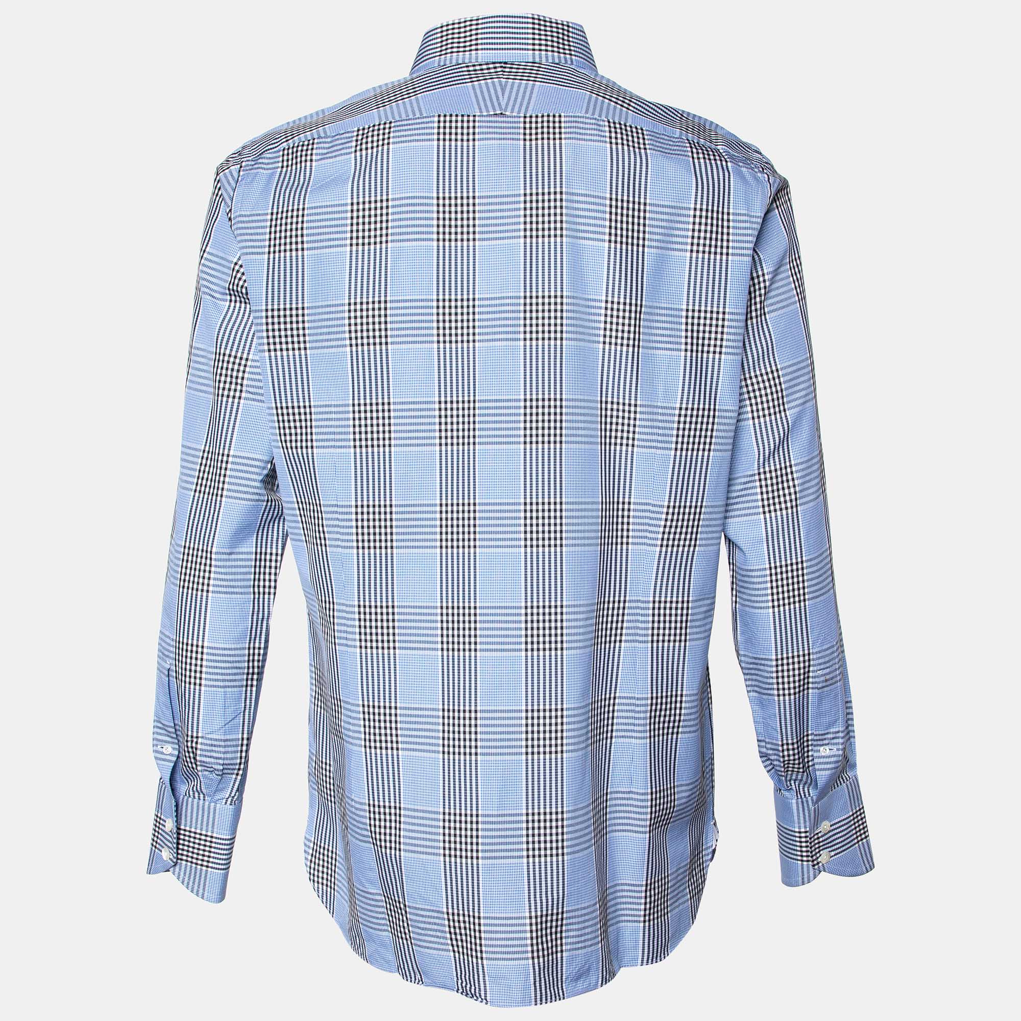 

Tom Ford Blue Plaid Cotton Shirt